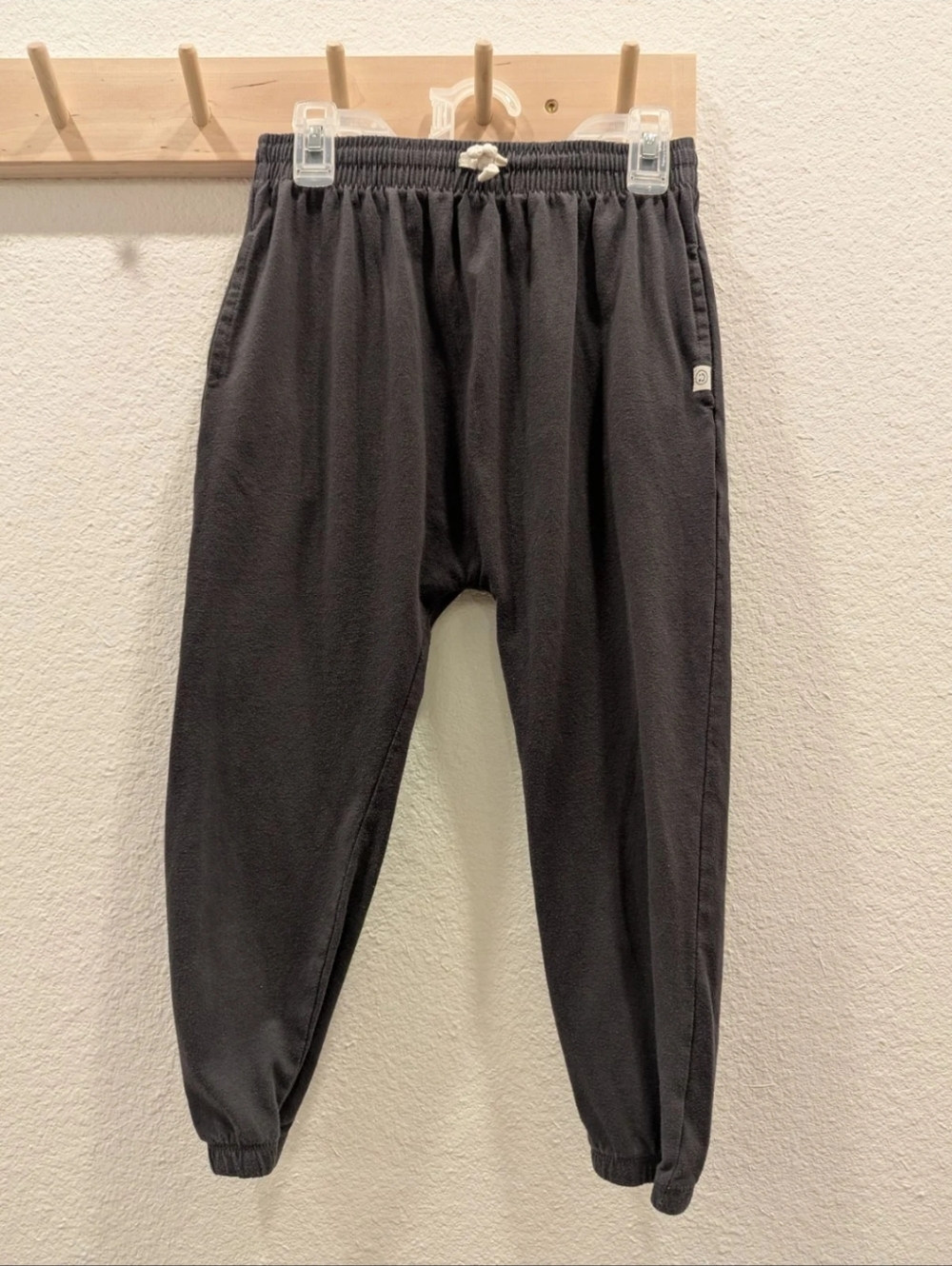 Kids Elastic-Waist Black Jogger Pants